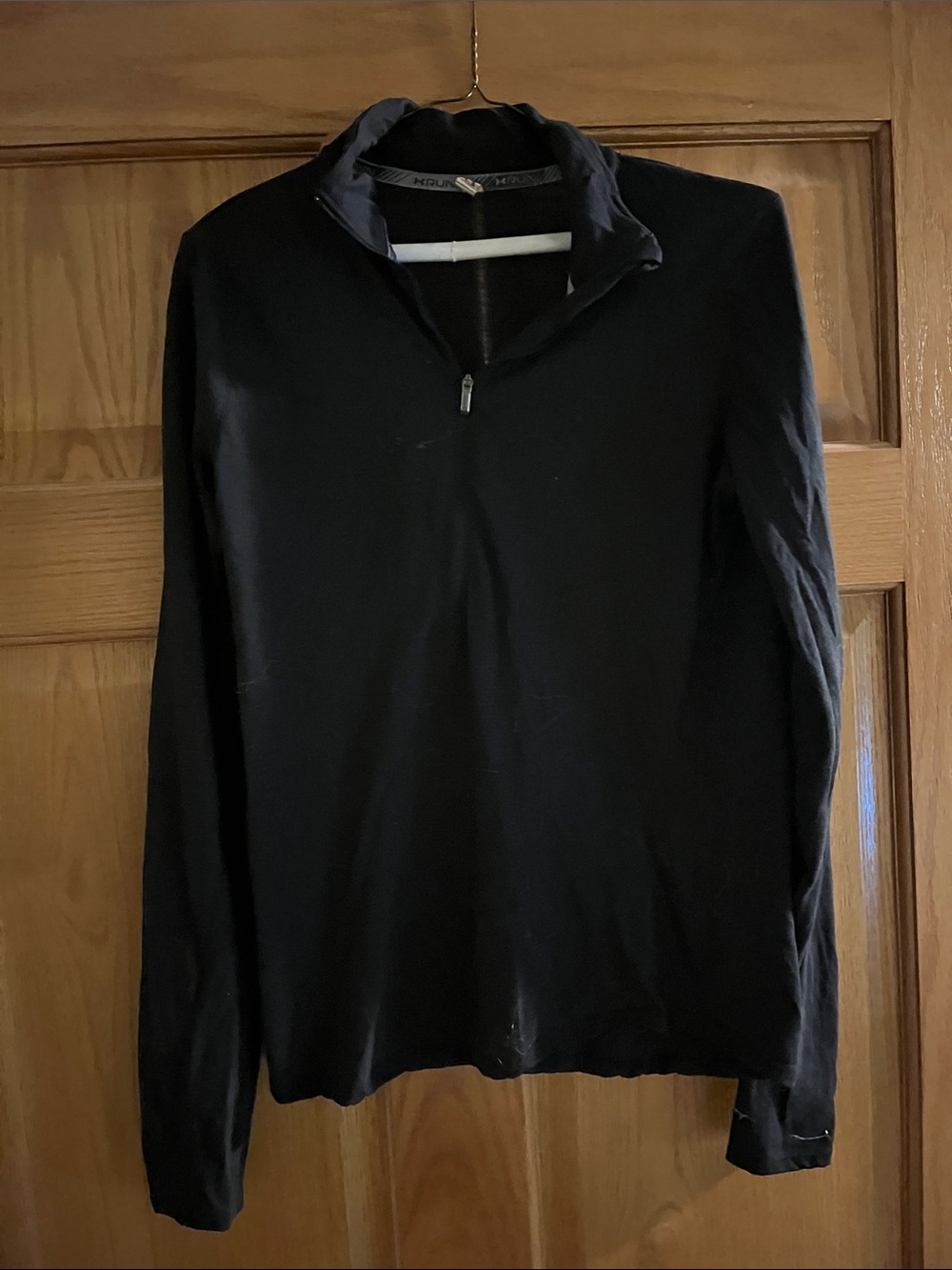 Men’s Black Quarter-Zip Long Sleeve Shirt